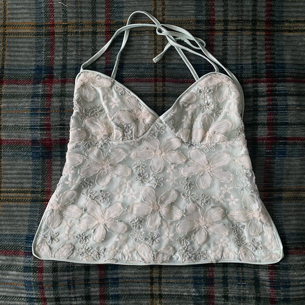 Floral Embroidered Halter Top